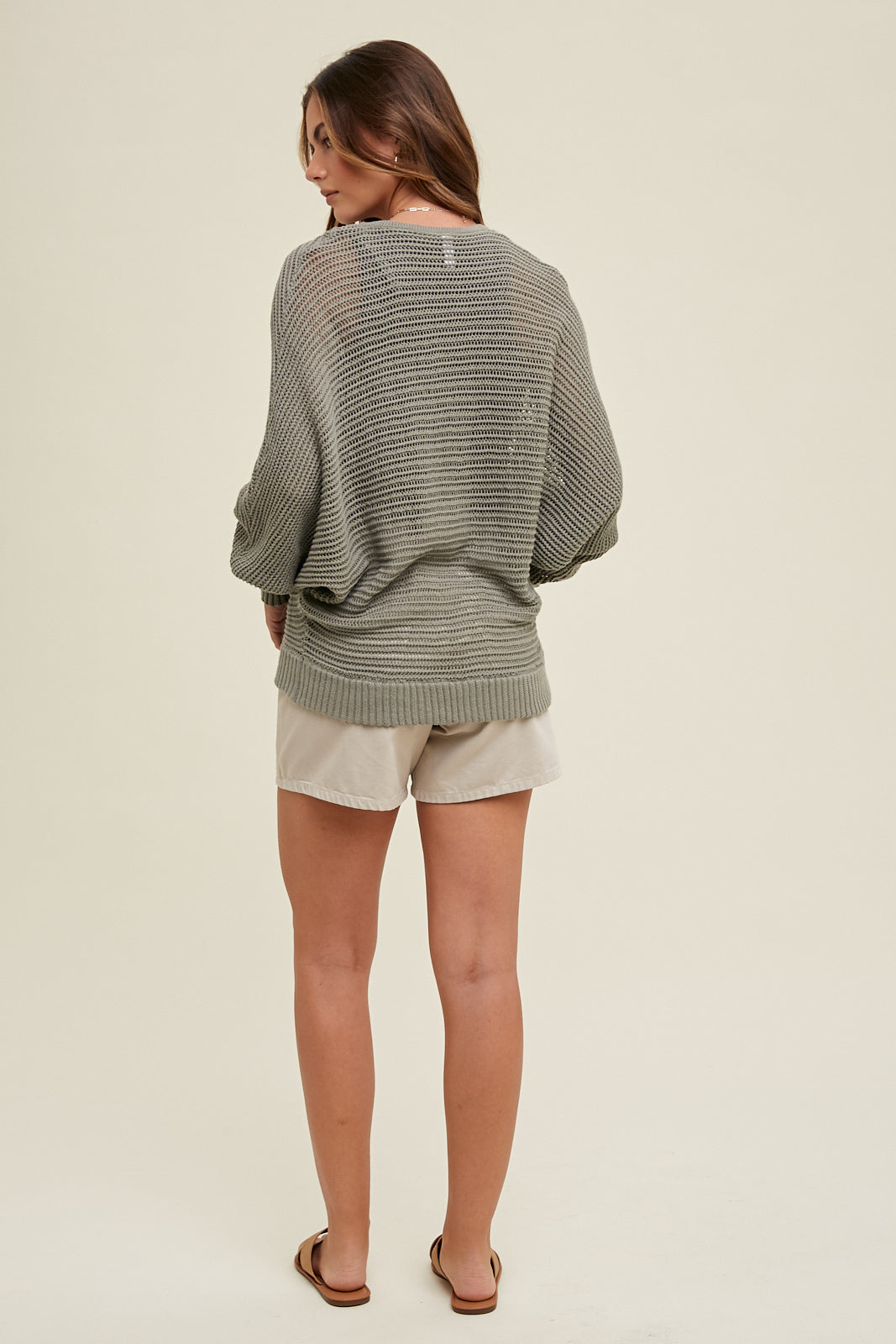 Open knit zip up cardigan
