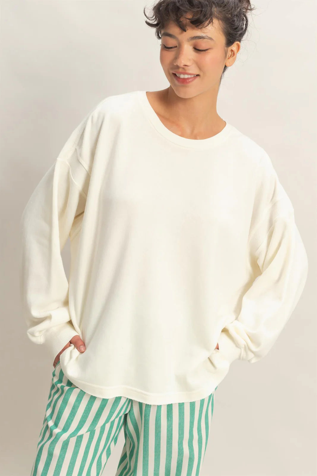 Terry Knit Open Back Top