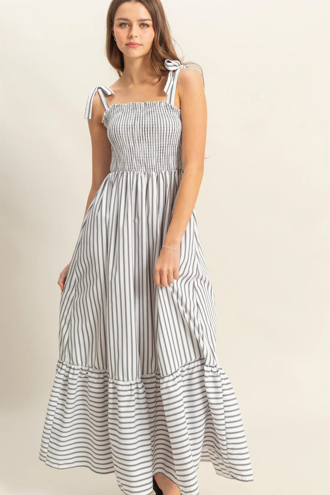 Smocked Poplin Dress