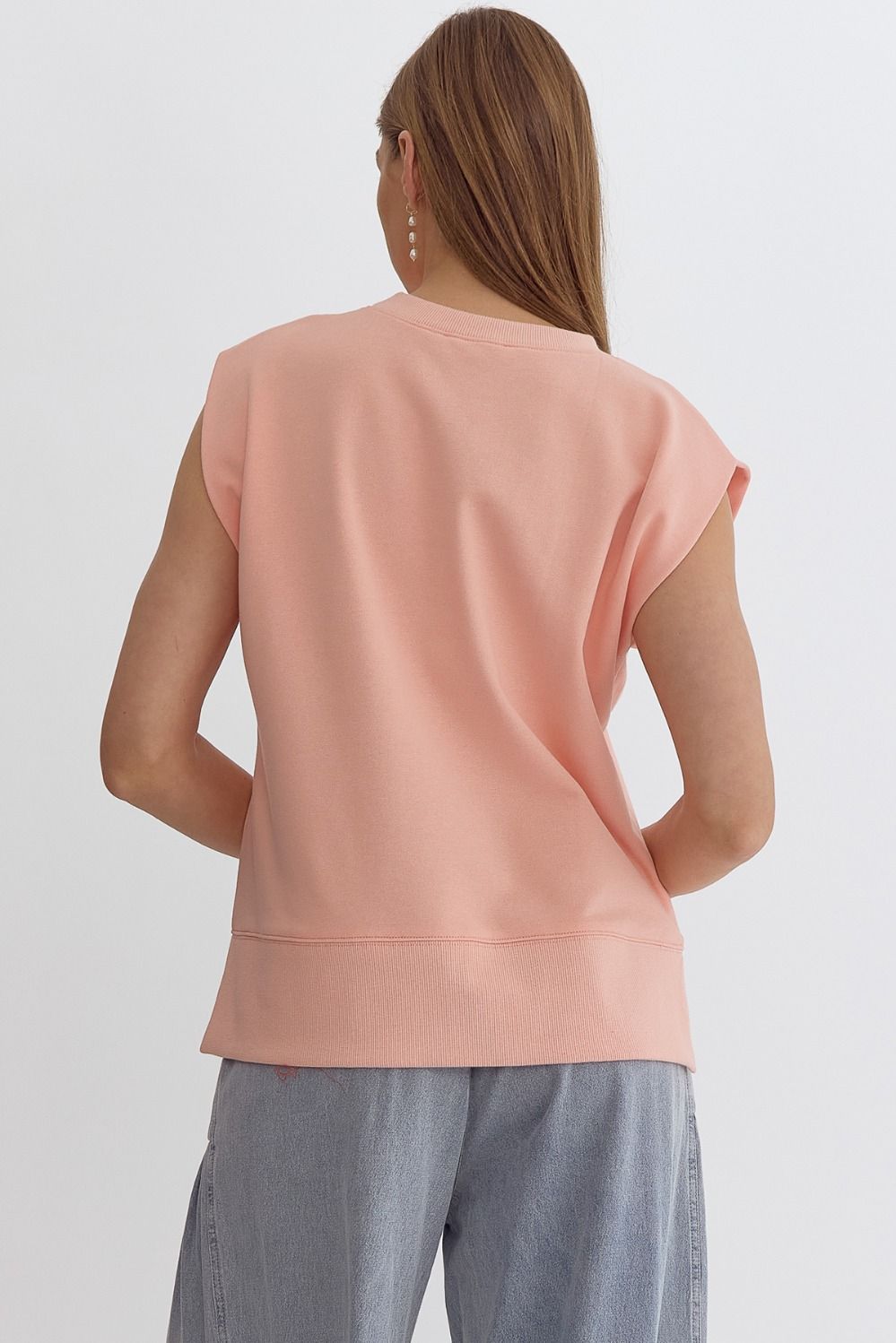 Sleeveless top in Peach