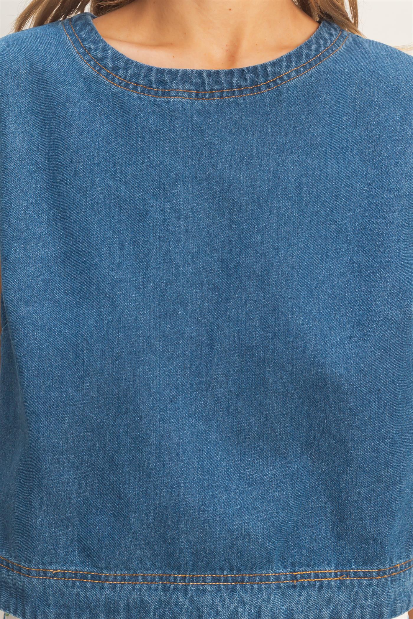 Sleeveless Denim Top