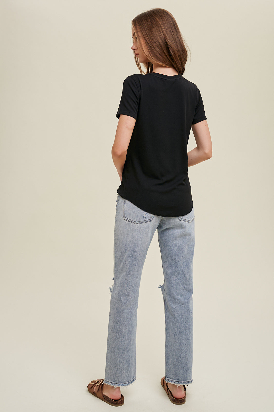 Ribbed Knit Short Sleeve Top in 5 Colors