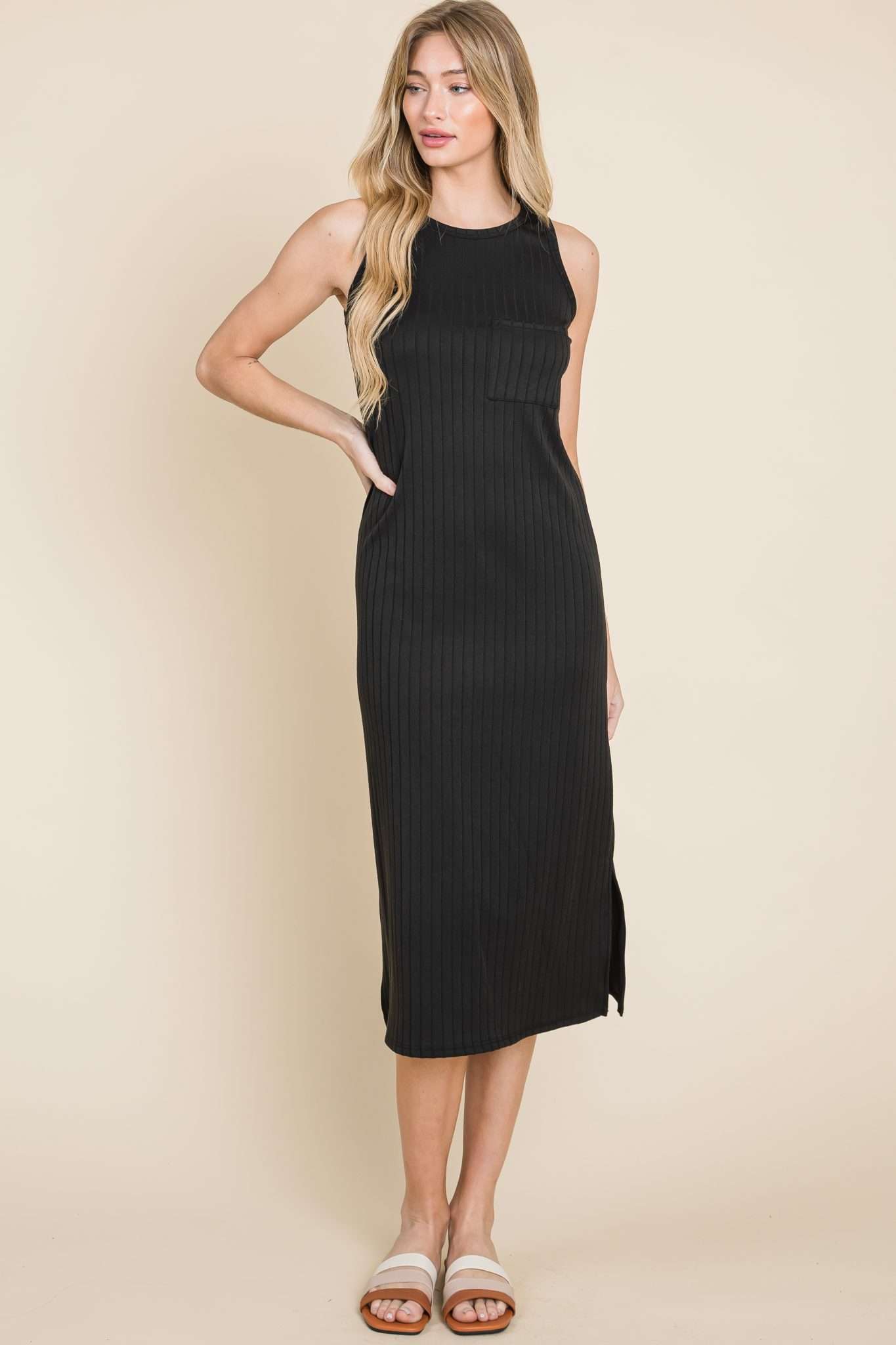 Ribbed Sleeveless Dress