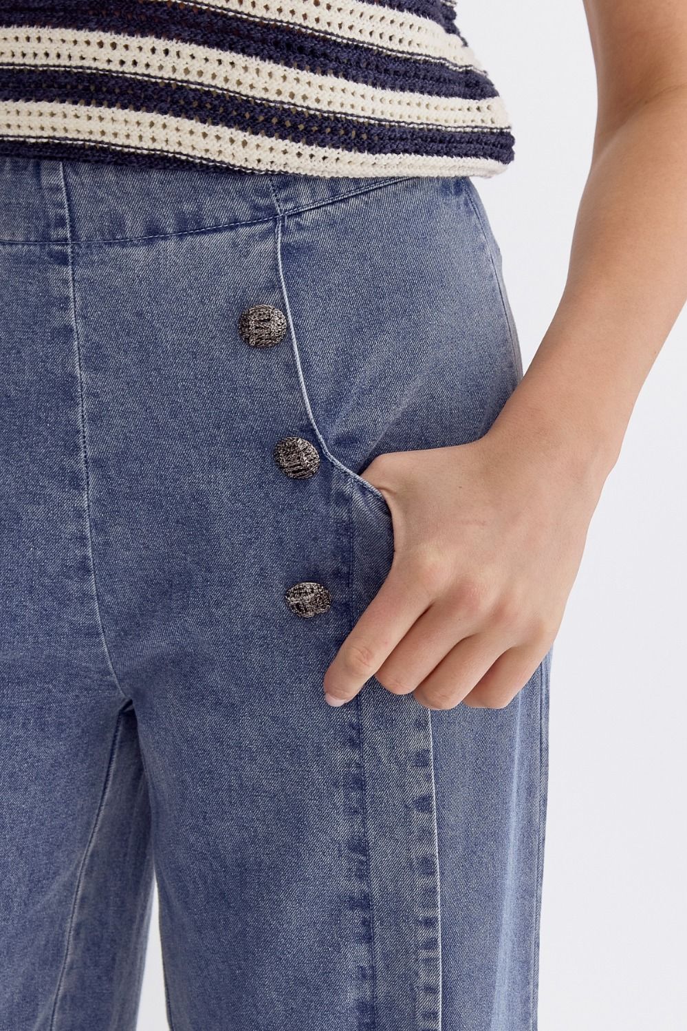 Sailor Button Detail Jeans