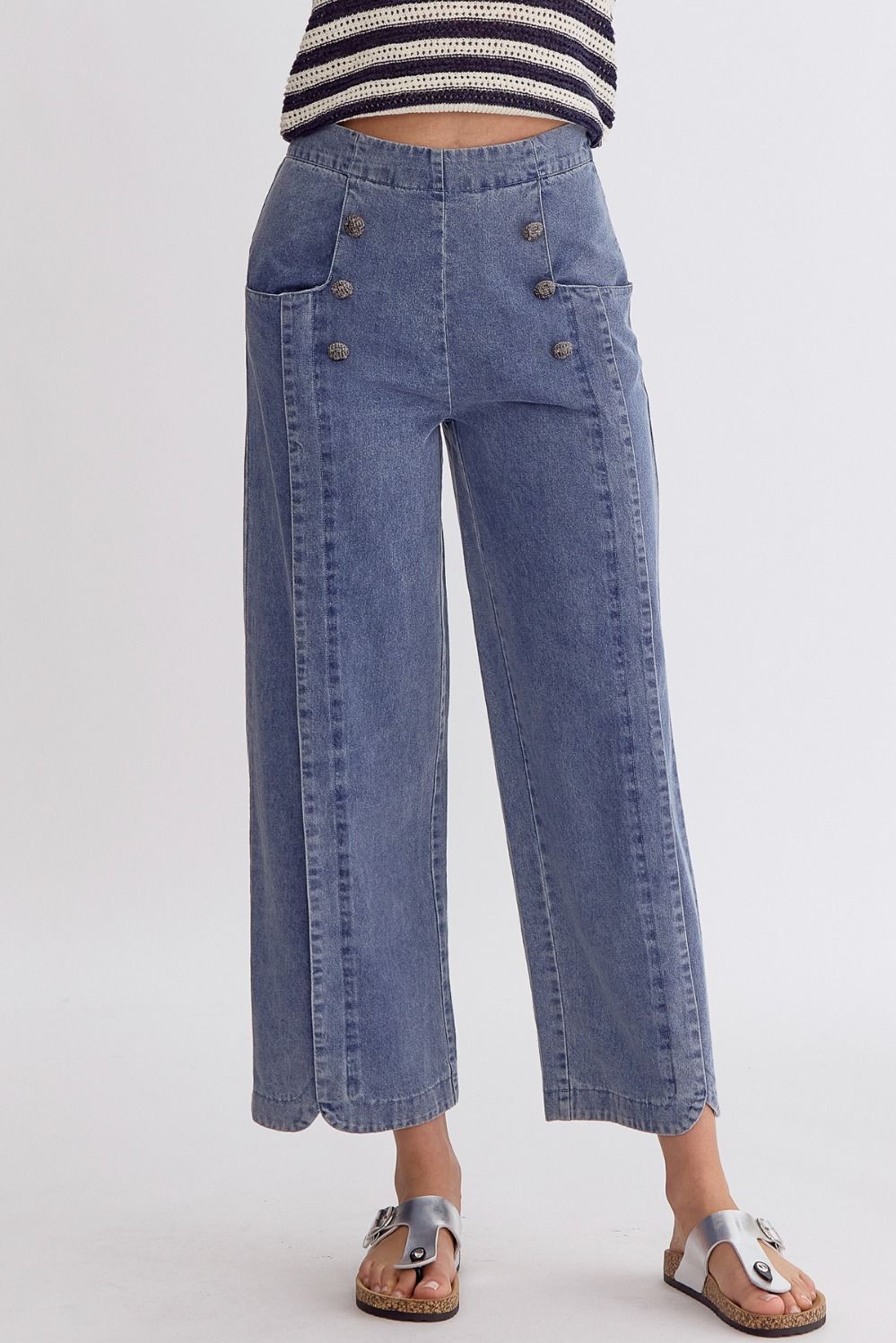 Sailor Button Detail Jeans