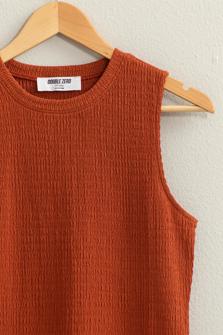 Relax Fit Sleeveless Top in Baked Clay