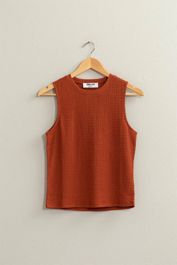 Relax Fit Sleeveless Top in Baked Clay