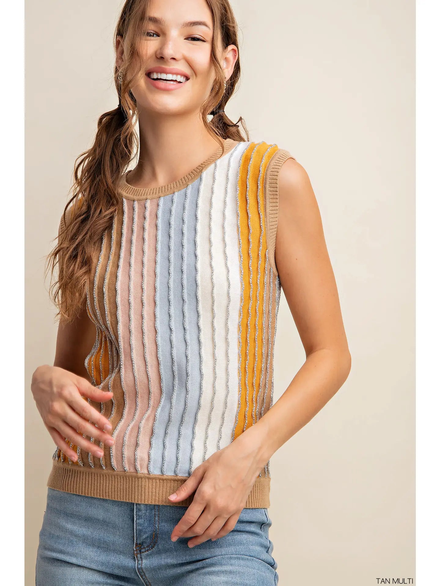 Multi Color Striped Sweater tank