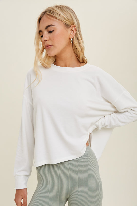 SOFT RELAXED CROP KNIT TOP in 3 colors