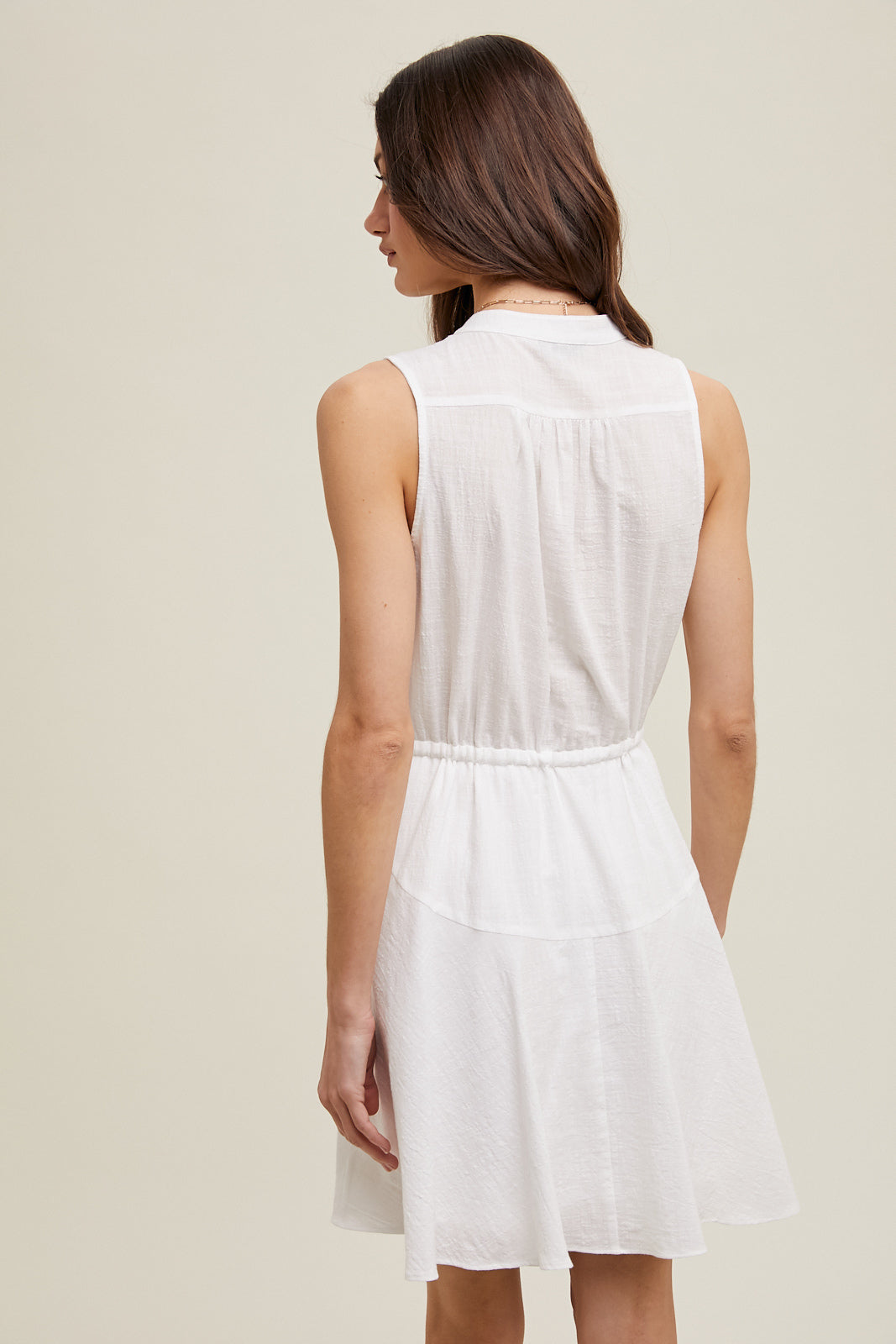 Cotton Midi Dress in White