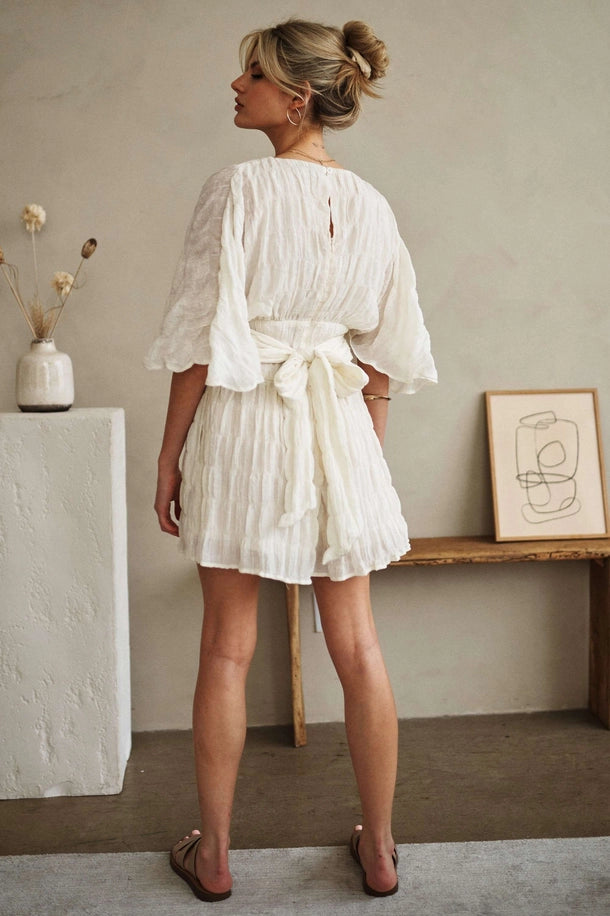 V Neck Romper in White