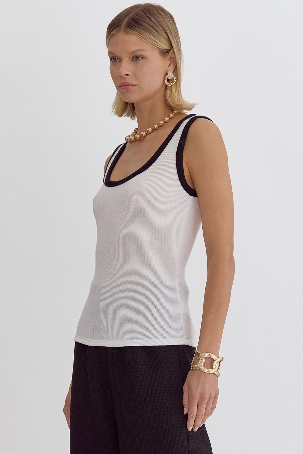 Contrast Trim Tank Top