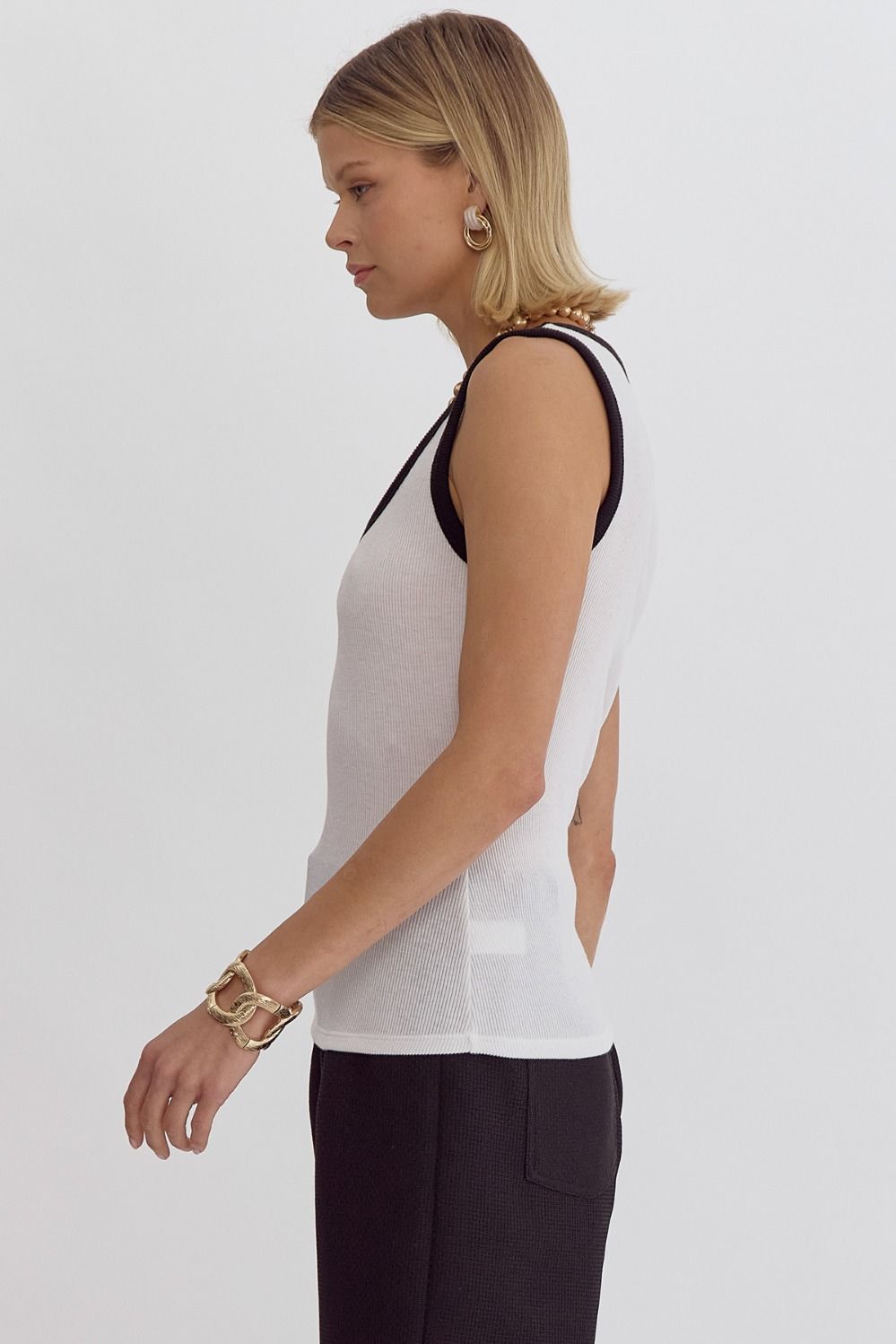 Contrast Trim Tank Top