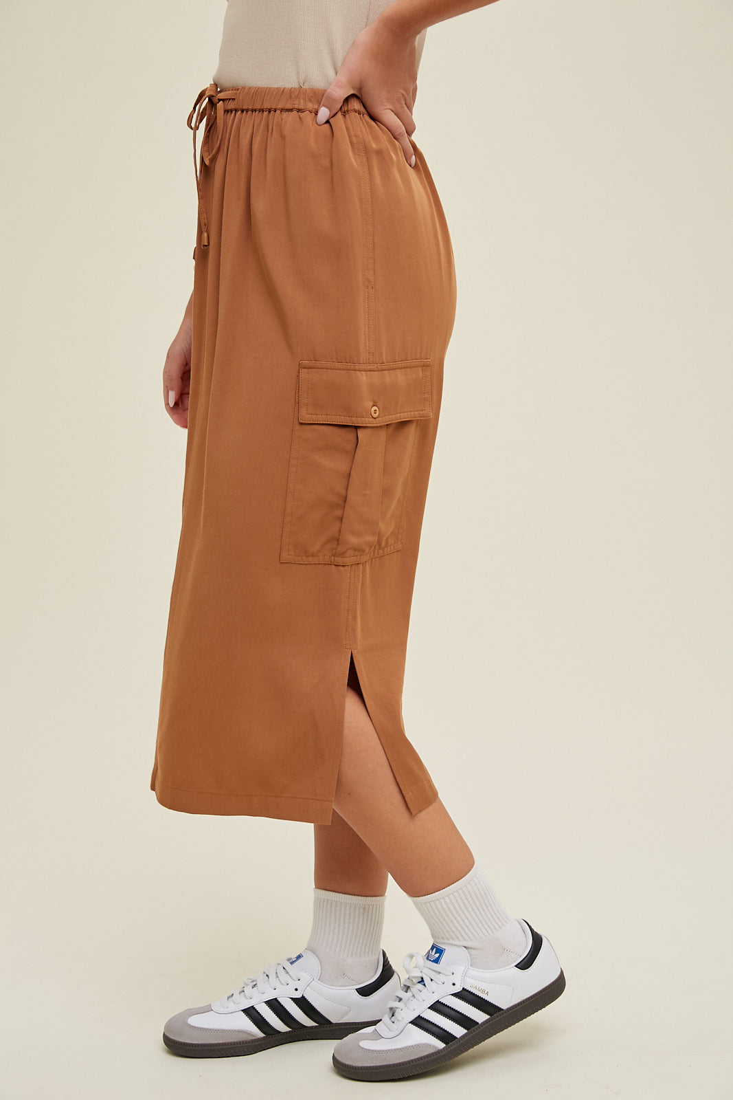 Cargo Midi Skirt in Bronze