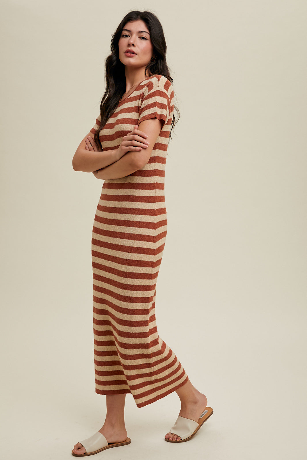 Stripe Sweater Midi Dress in Two Colors