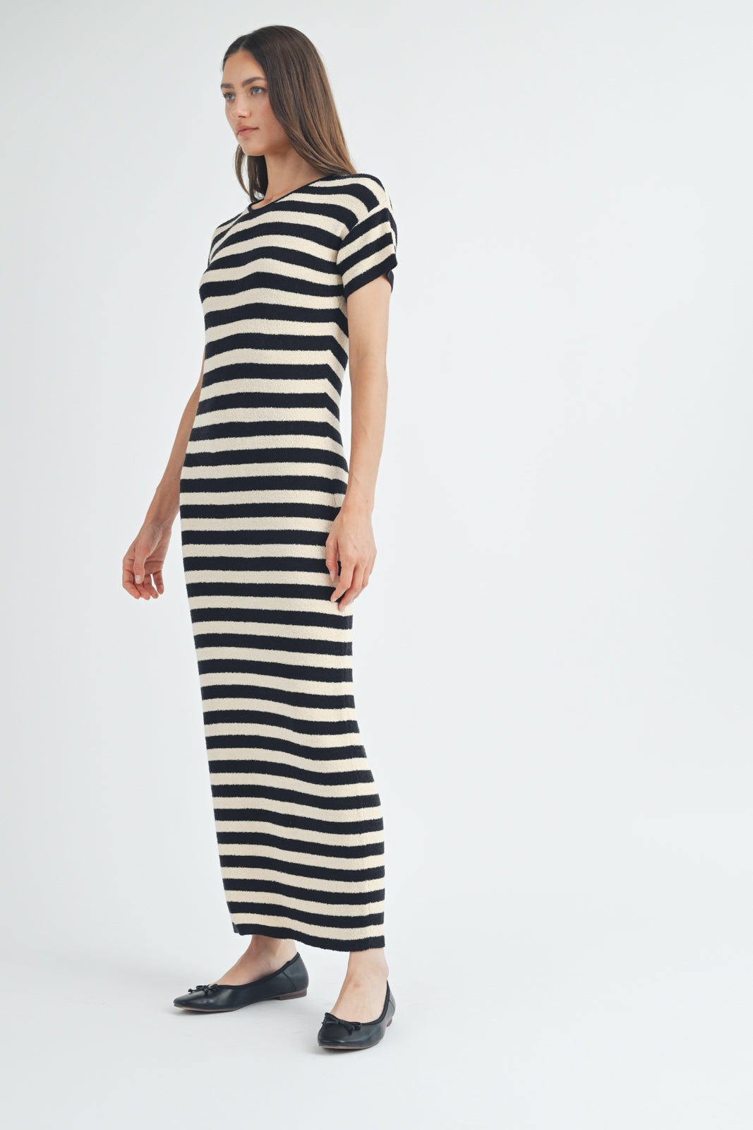 Stripe Sweater Midi Dress in Two Colors