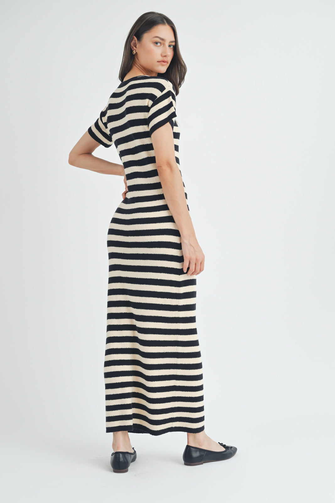 Stripe Sweater Midi Dress in Two Colors