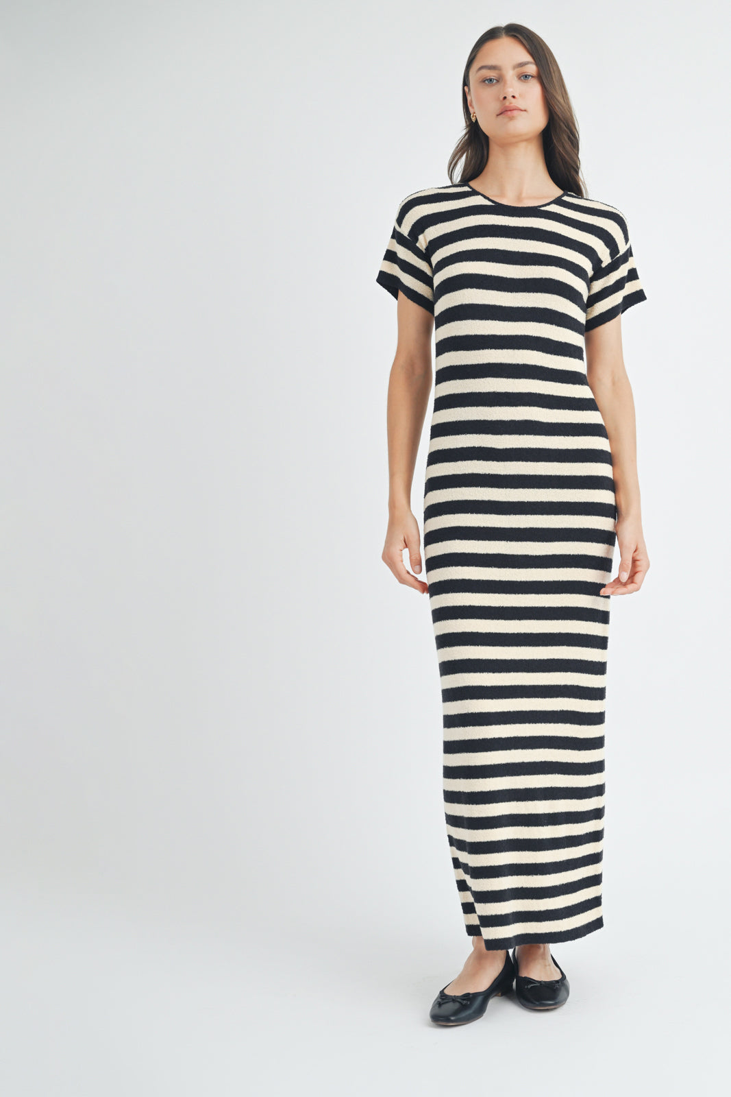 Stripe Sweater Midi Dress in Two Colors