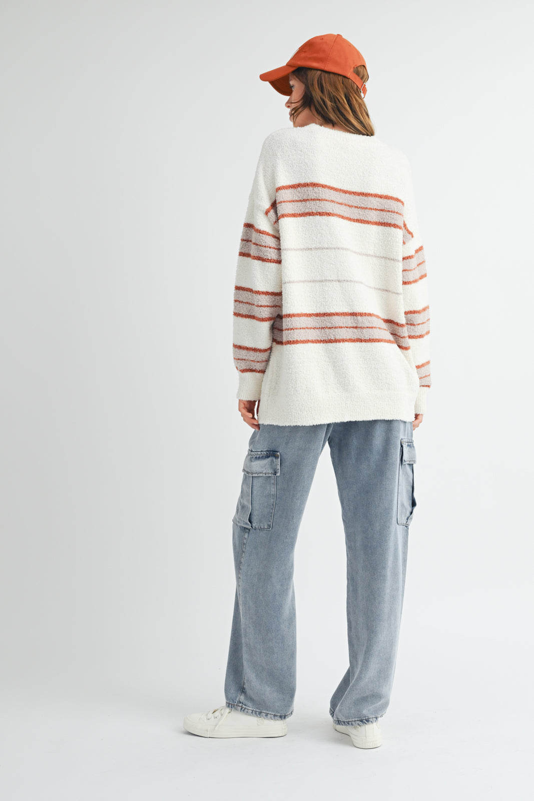 Brushed Mutli-Stripe Sweater Cream/Taupe