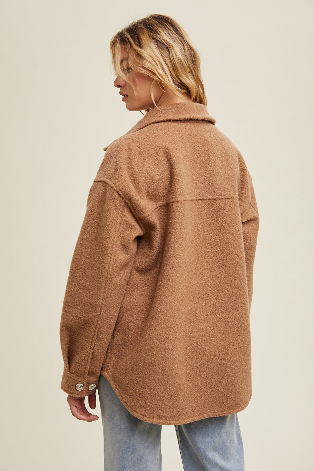 Fleece Shacket in Mocha