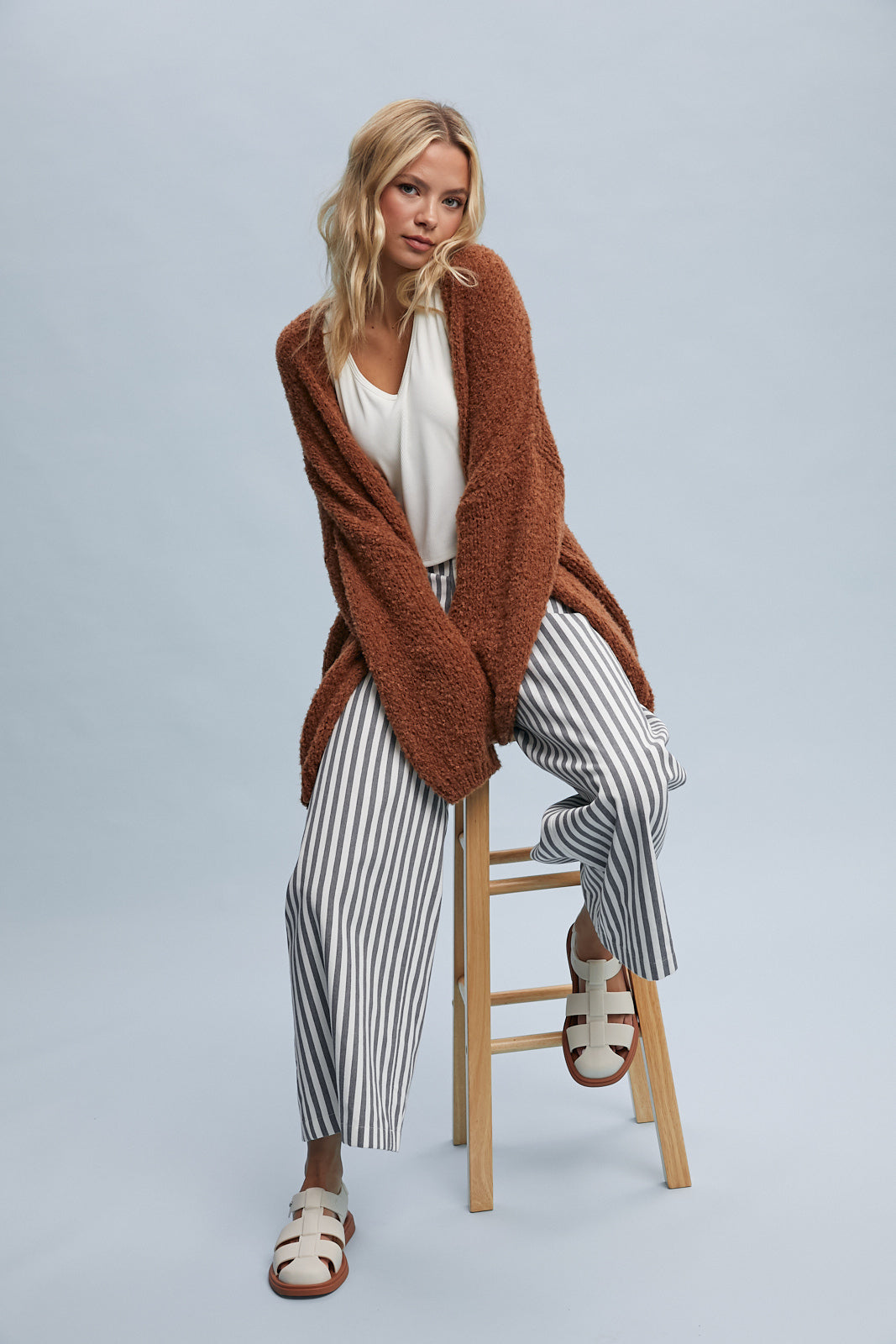 Brushed Cardigan in Brick