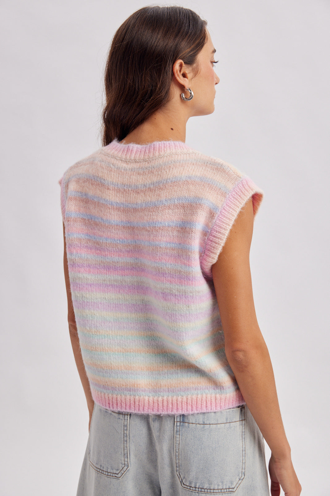 Rainbow Stipe Sweater Vest