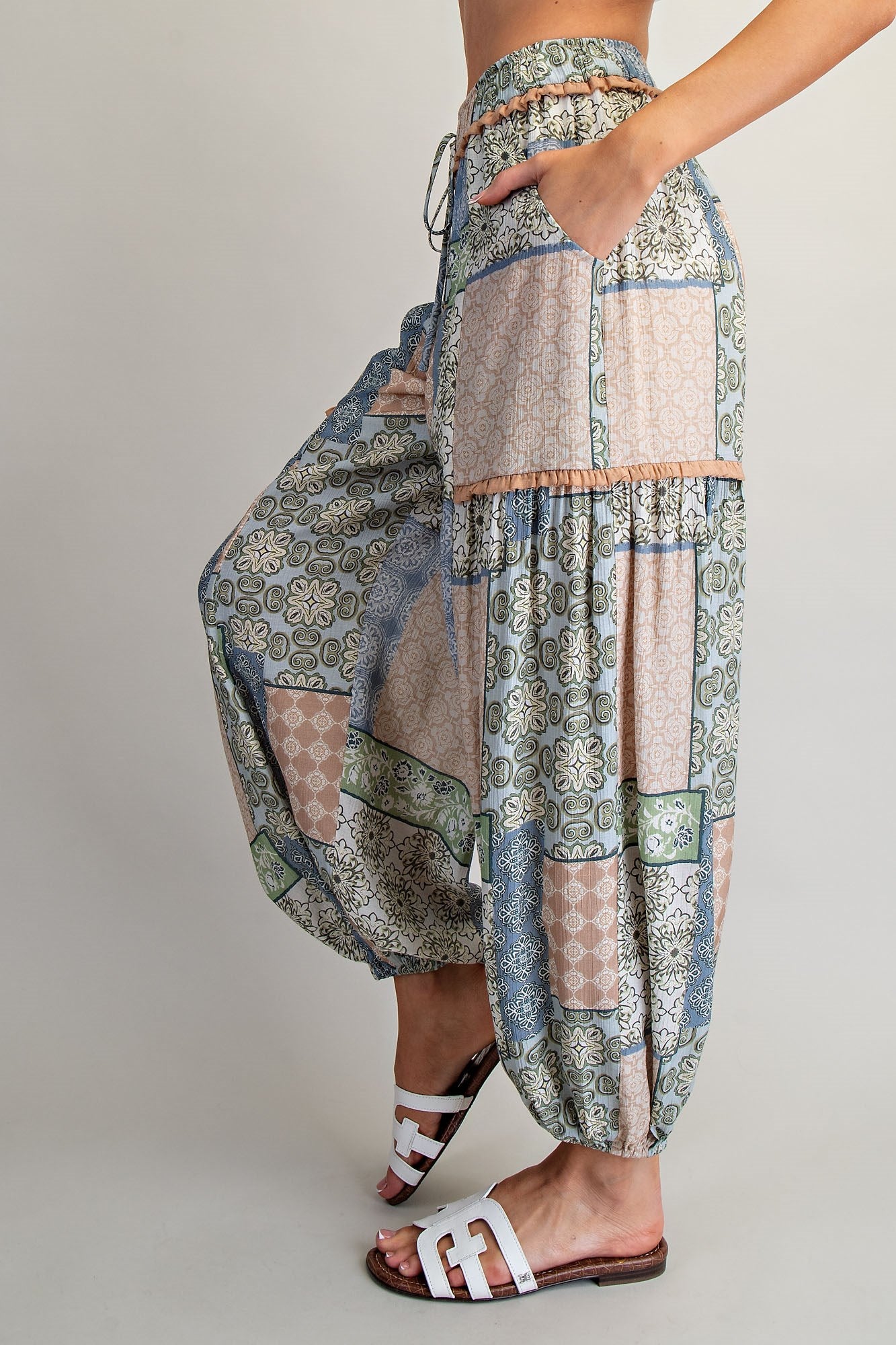 Patchwork Print Joggers