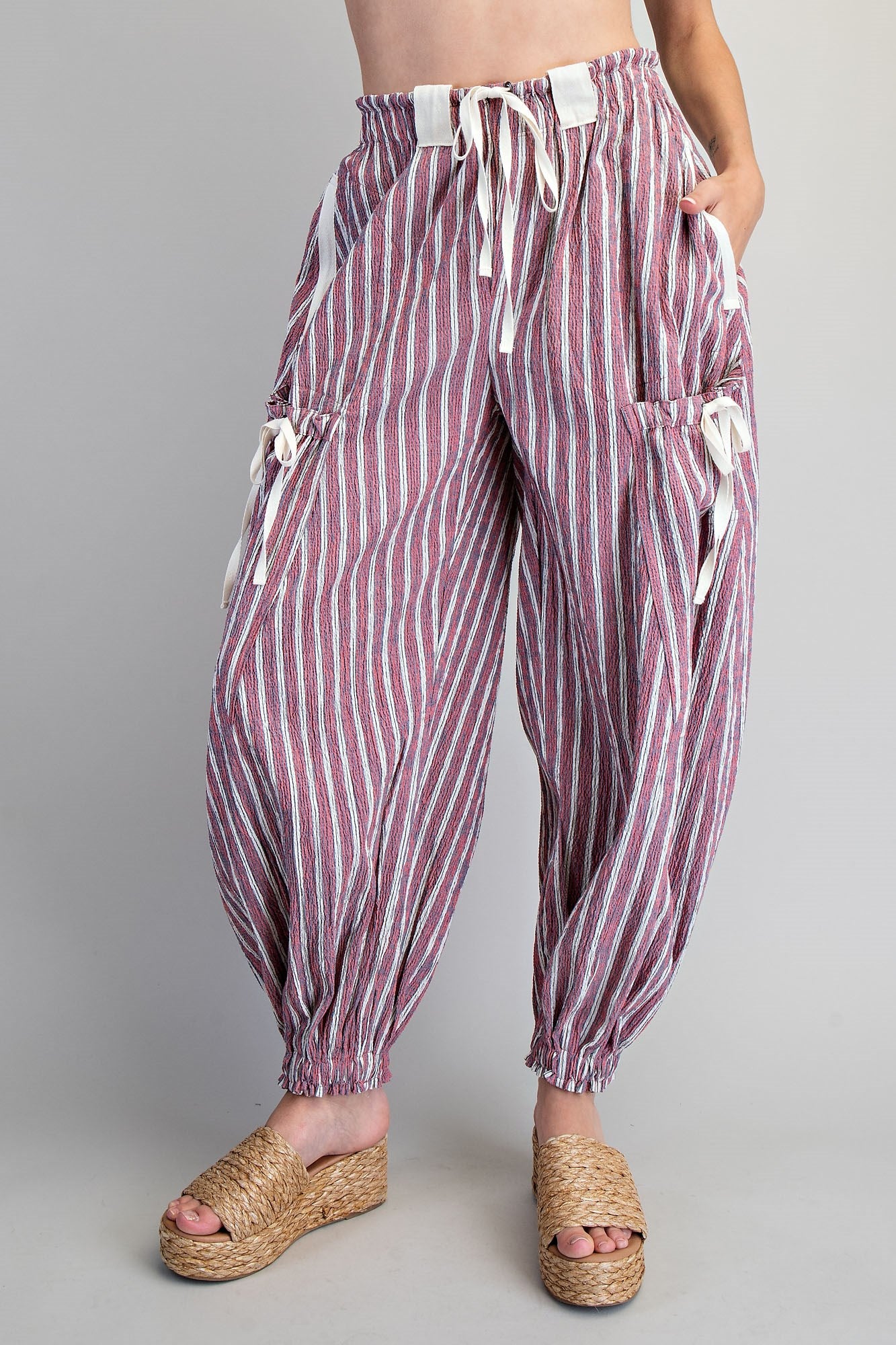 Stripe Cargo Pocket Tapered Joggers