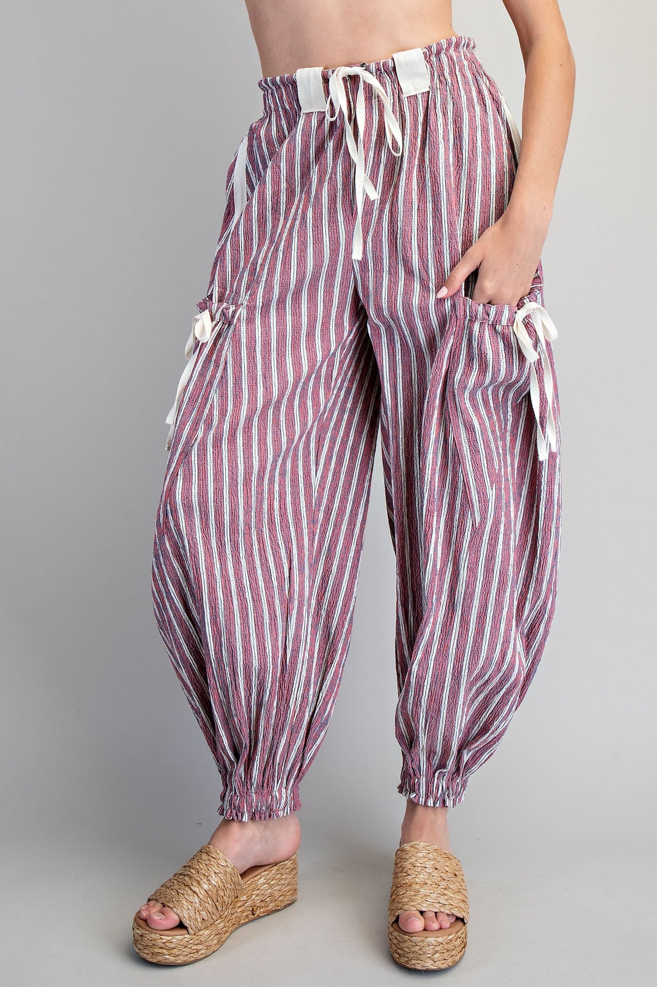 Stripe Cargo Pocket Tapered Joggers