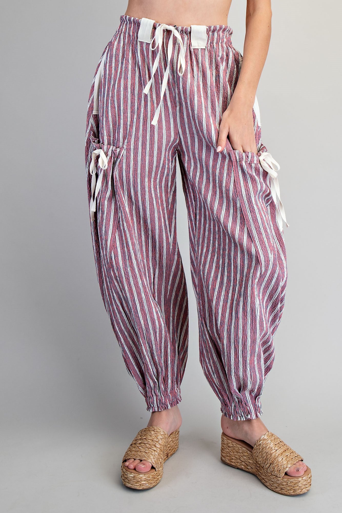 Stripe Cargo Pocket Tapered Joggers