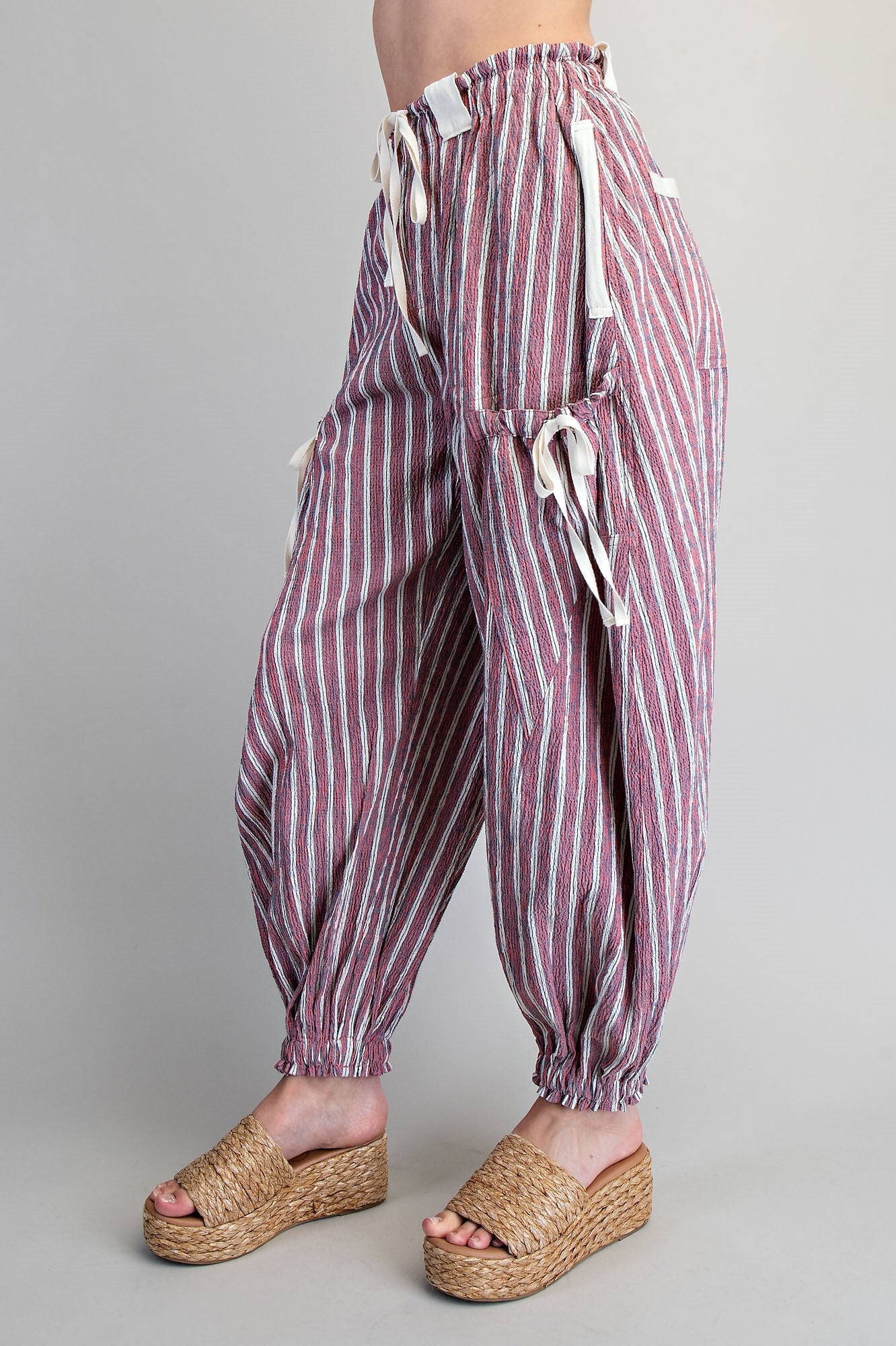 Stripe Cargo Pocket Tapered Joggers