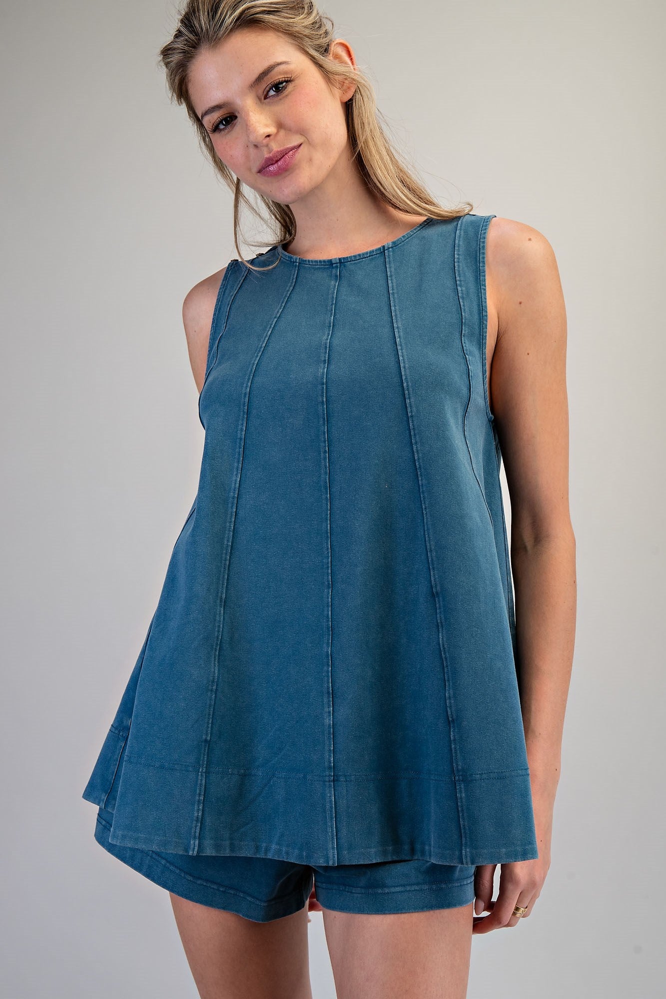 Swing Top Short Set in Teal