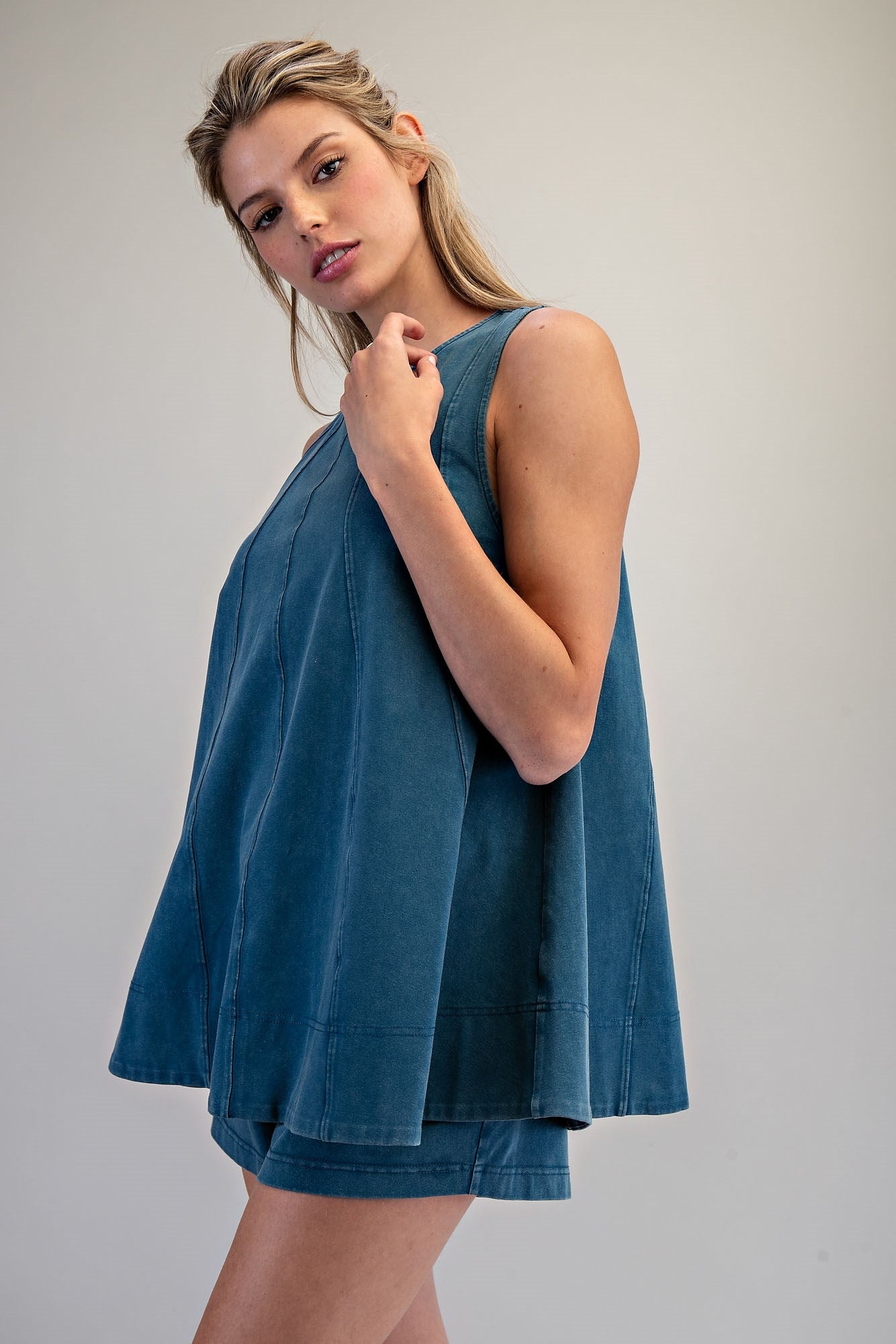 Swing Top Short Set in Teal
