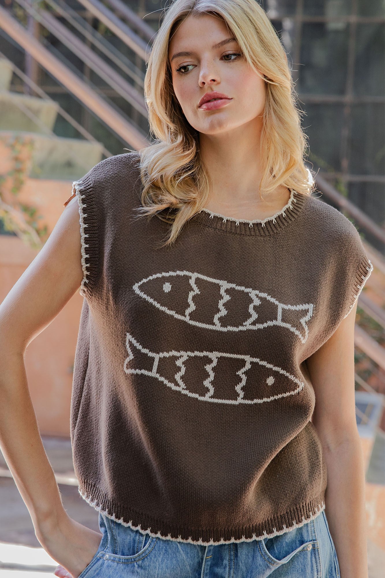Whipstitch Fish Sweater