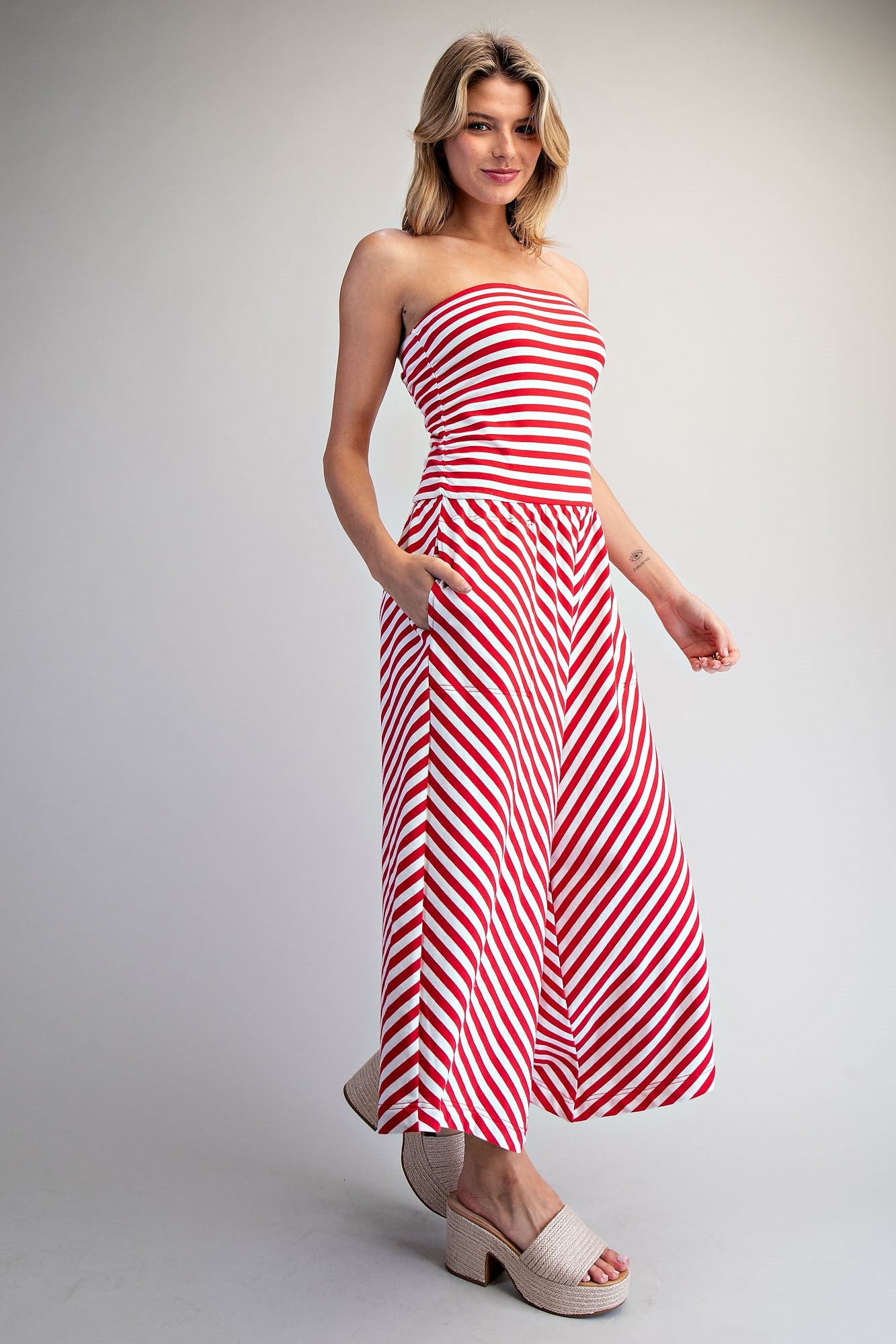 Stripe Tube Top Jumper