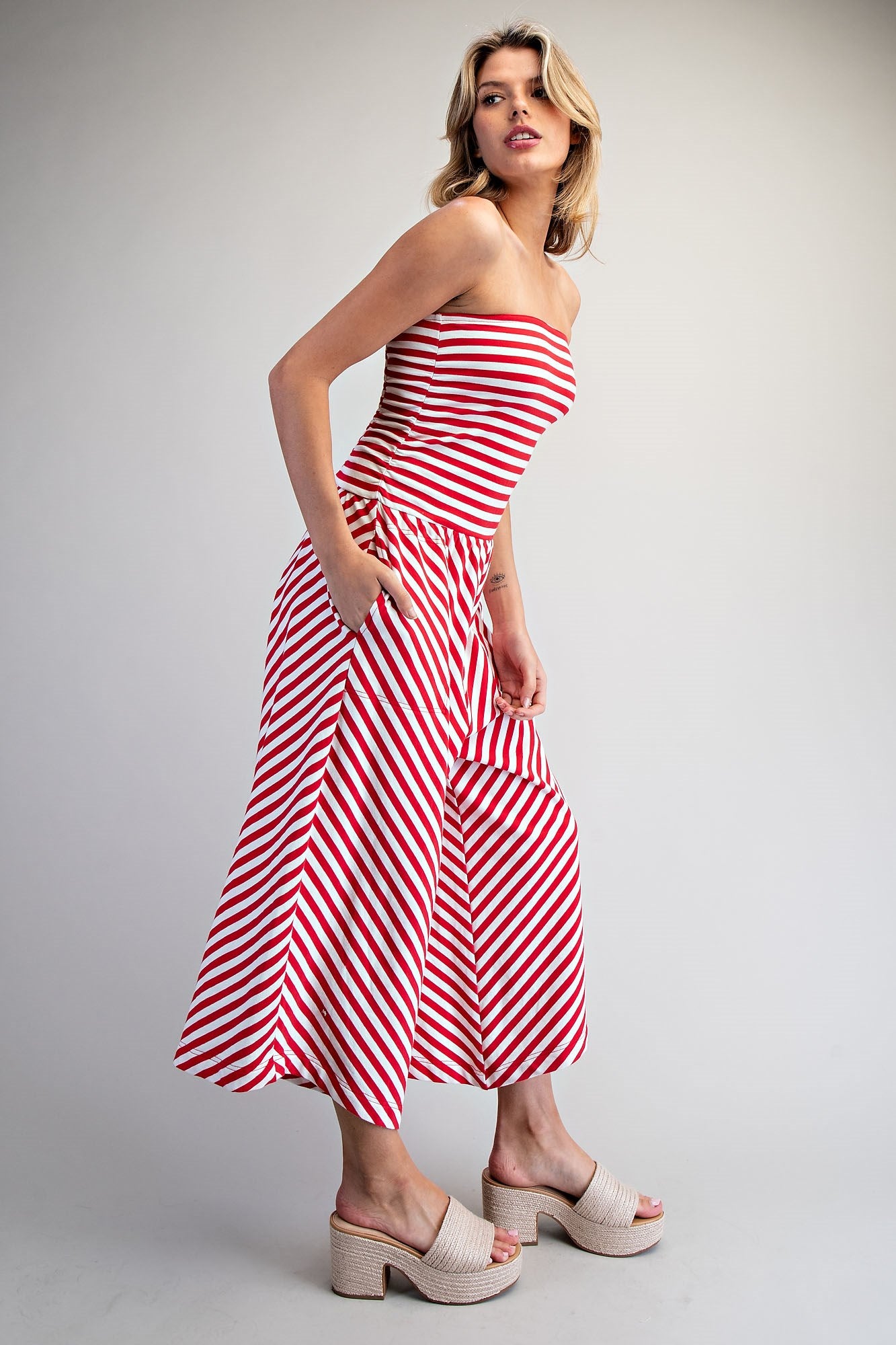 Stripe Tube Top Jumper