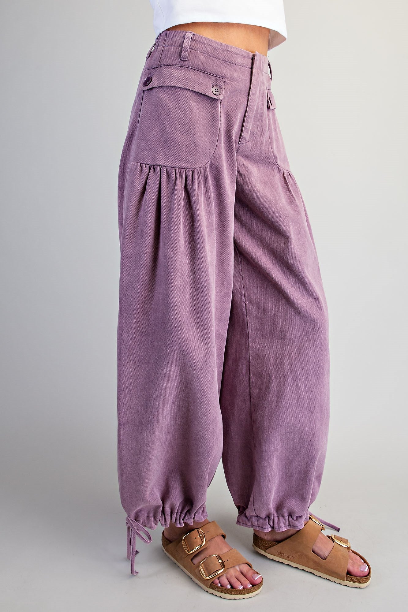 Mineral Washed Tie Cuffed Pants