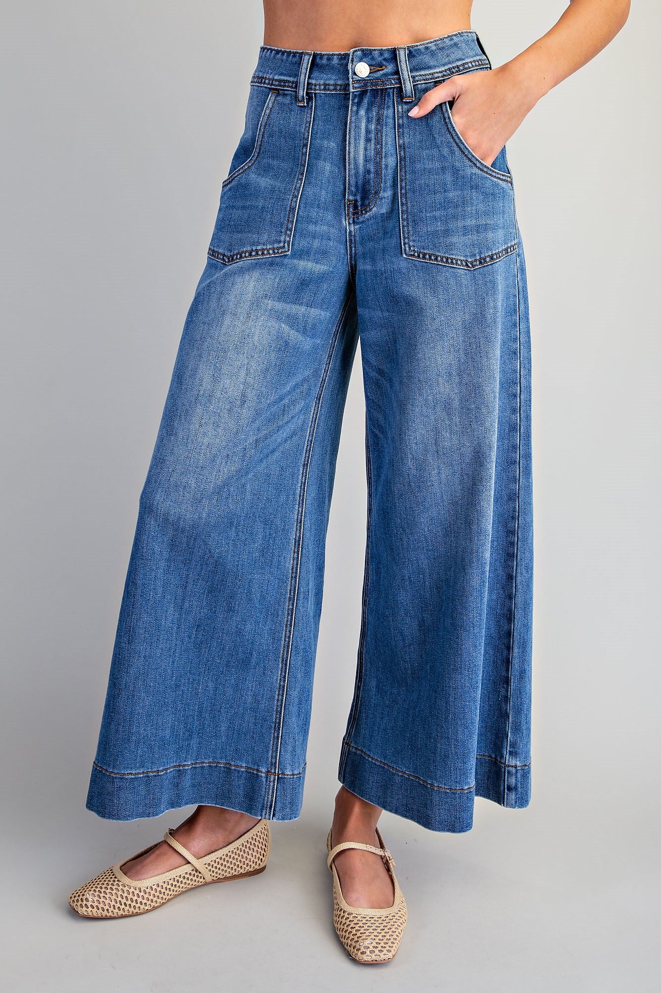 Eesome Wide Leg Pocket Jeans
