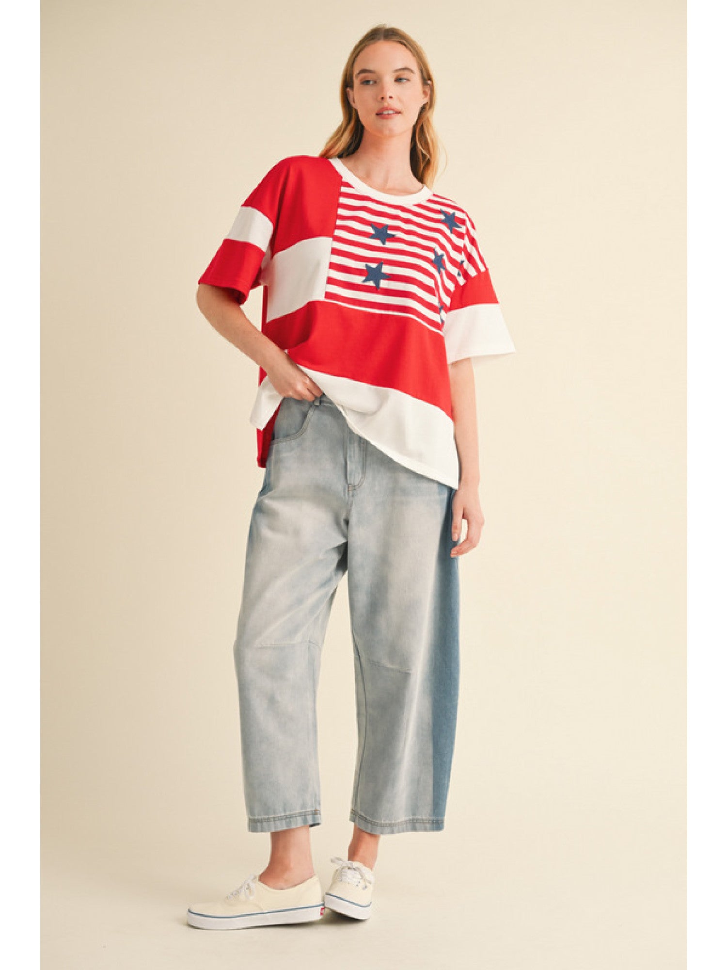 Washed out Relaxed Barrel Jeans