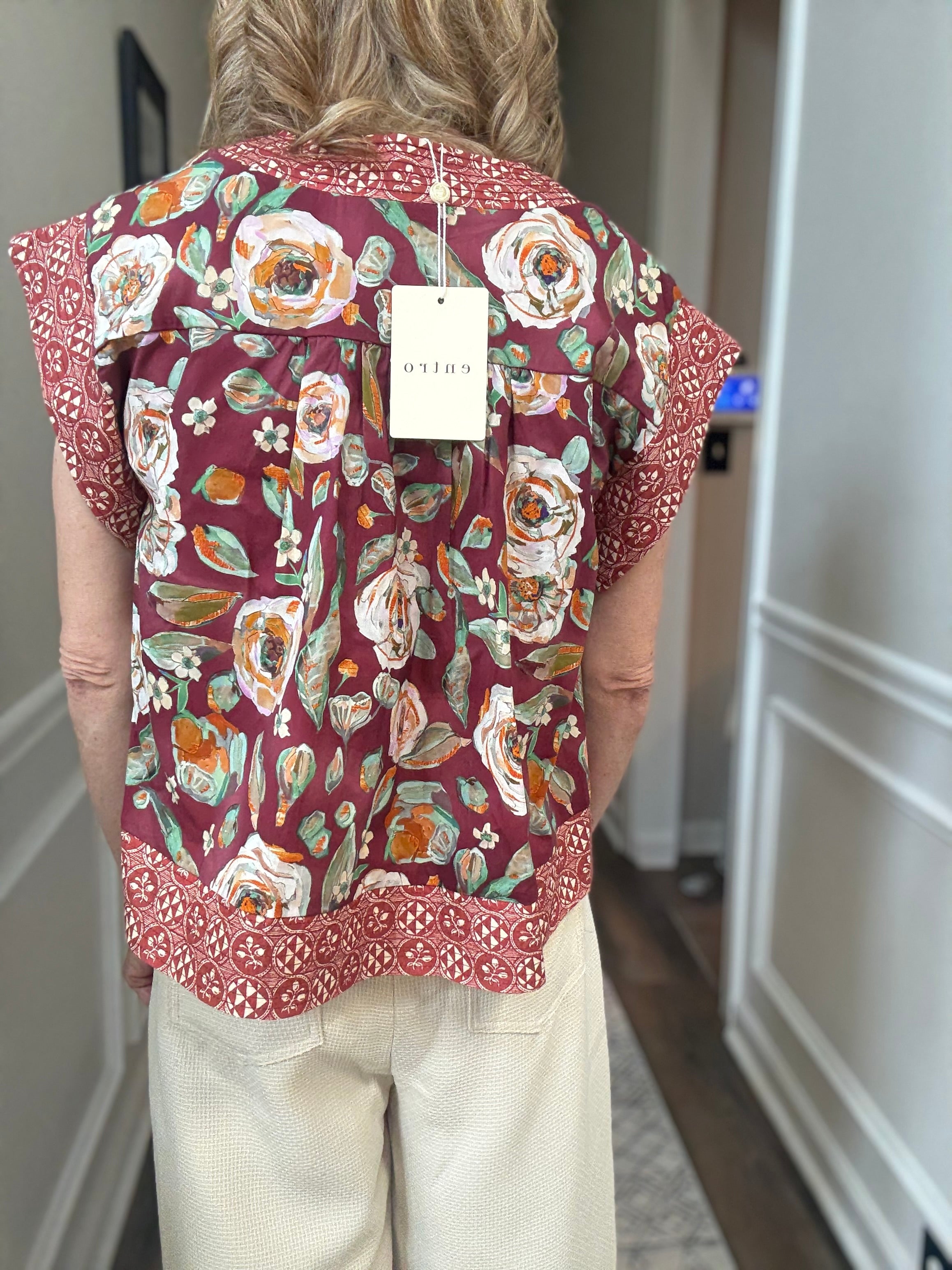 Floral Pleated Top