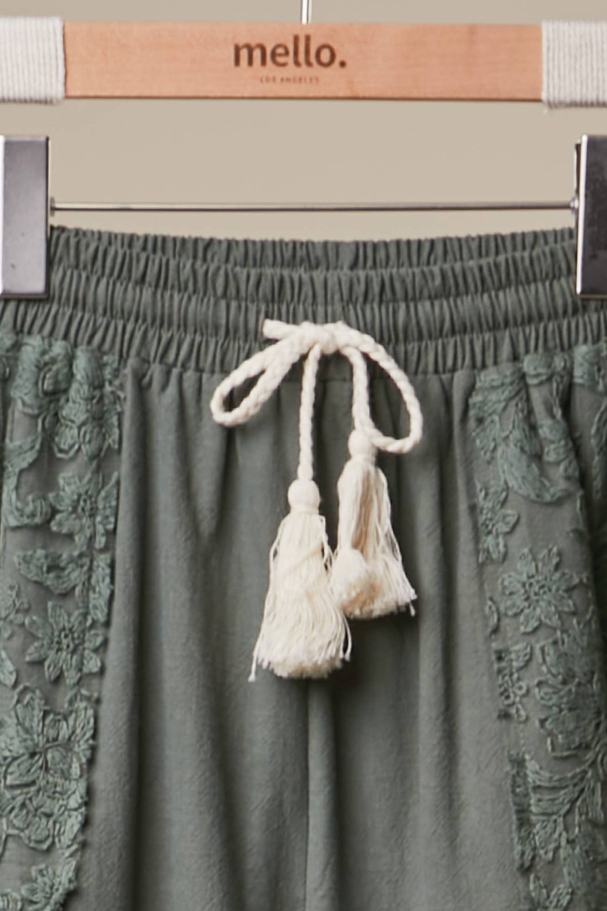 Lace Accents Patchwork Crochet Jogger Pants