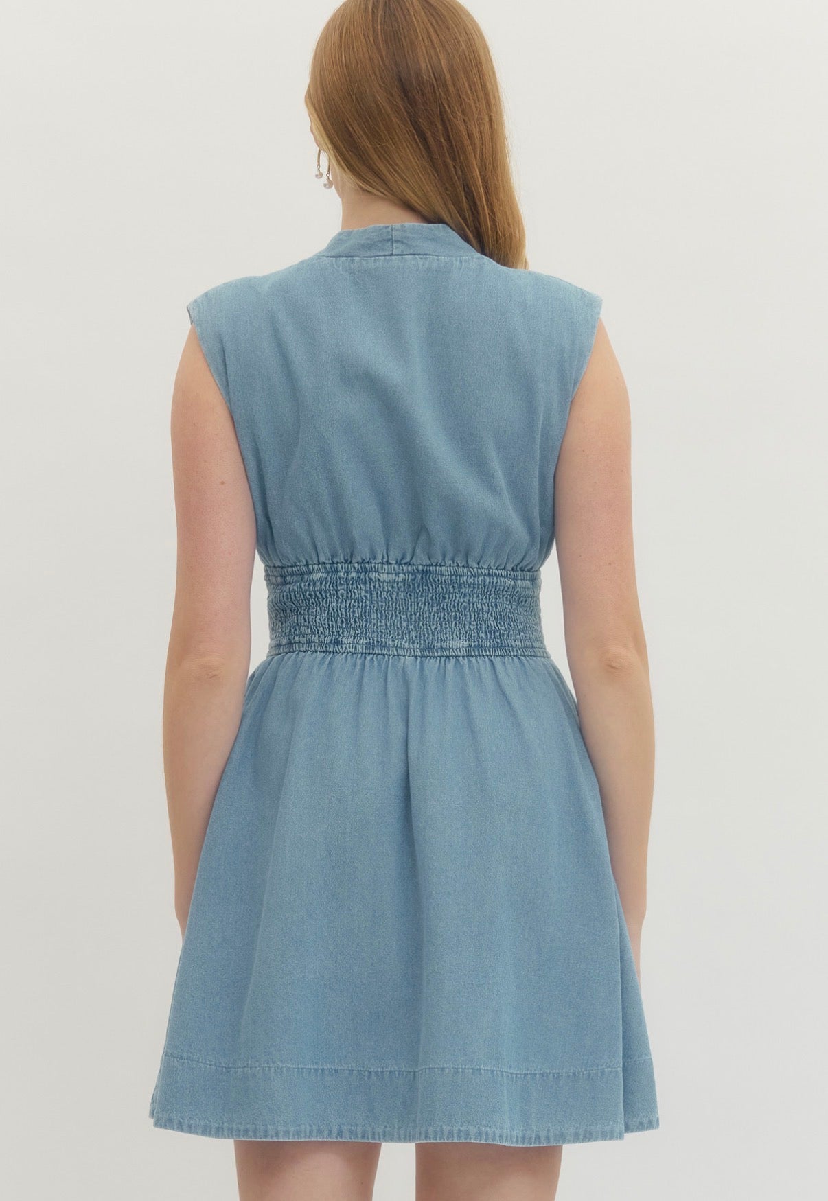 Denim Mini Dress in Light Wash