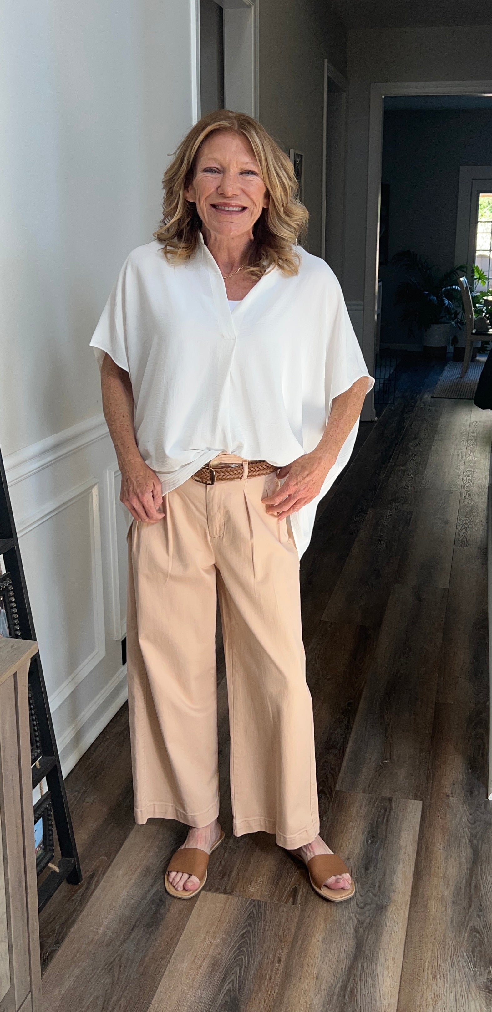 Pleated Trouser Pants in Dusty Pink