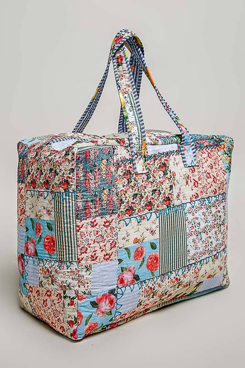 Trompe L’oeil Patchwork Structured Quilted Tote Bag