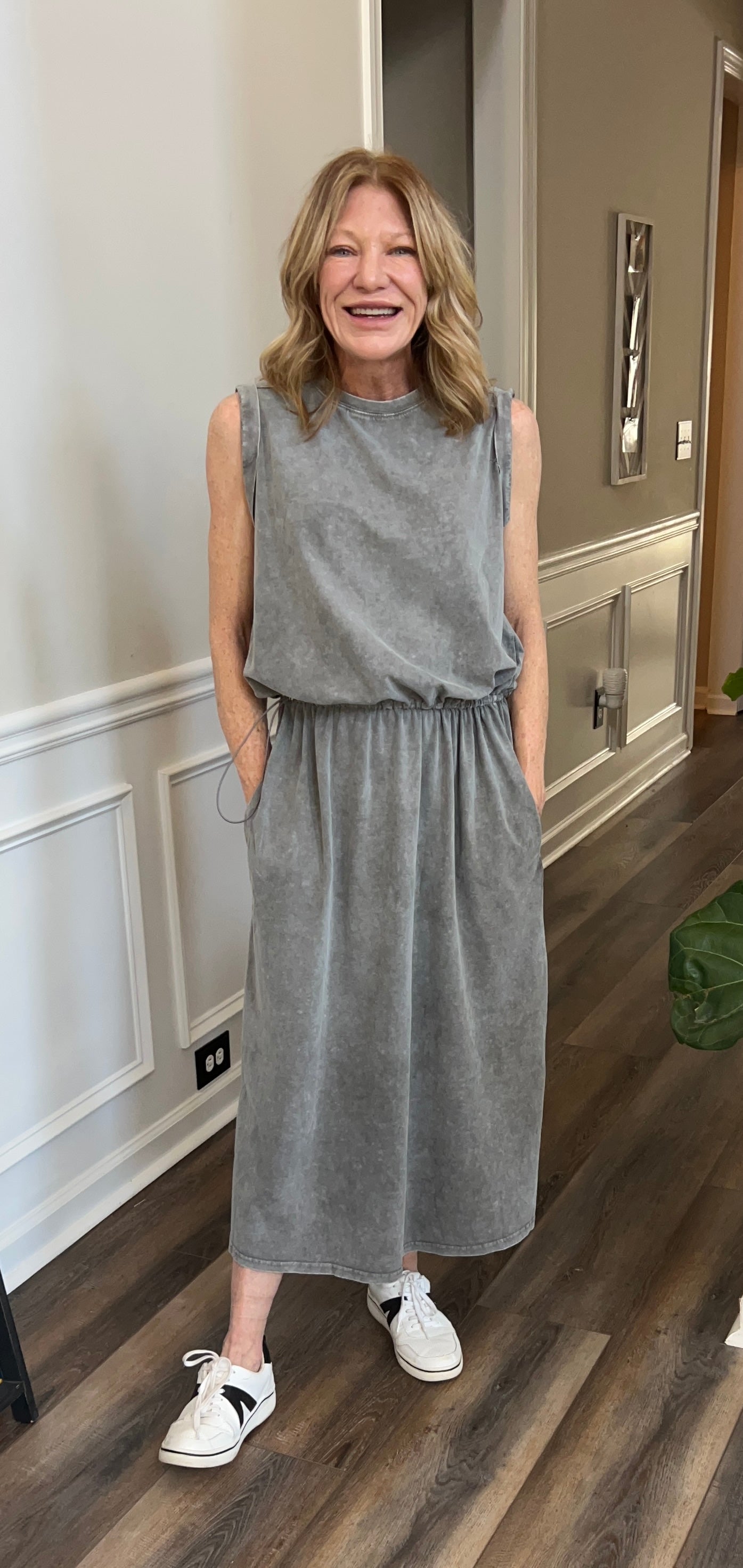 Cotton Maxi Dress in Ash