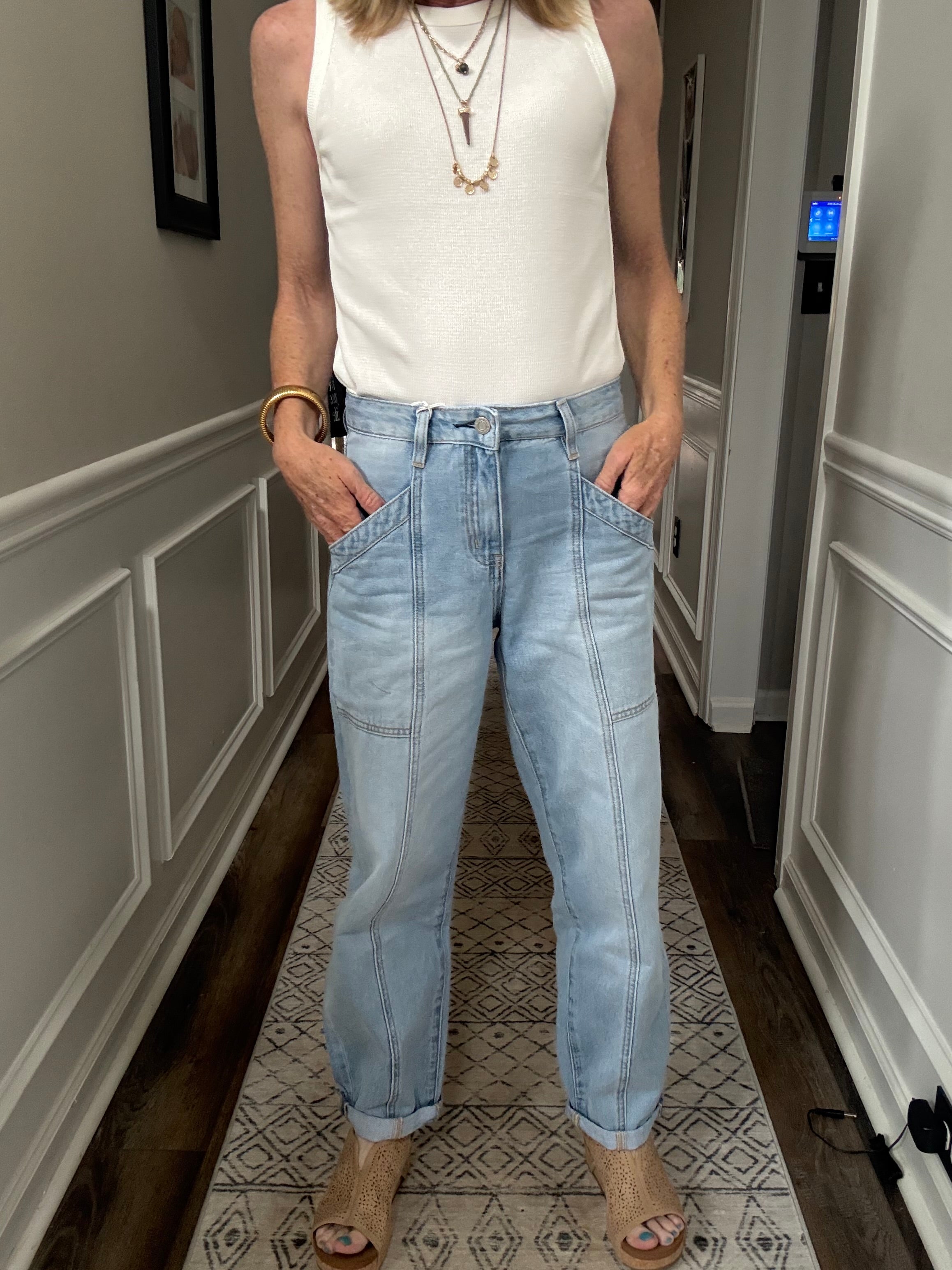 Vervet High Rise Cuffed Ankle Barrel Jeans