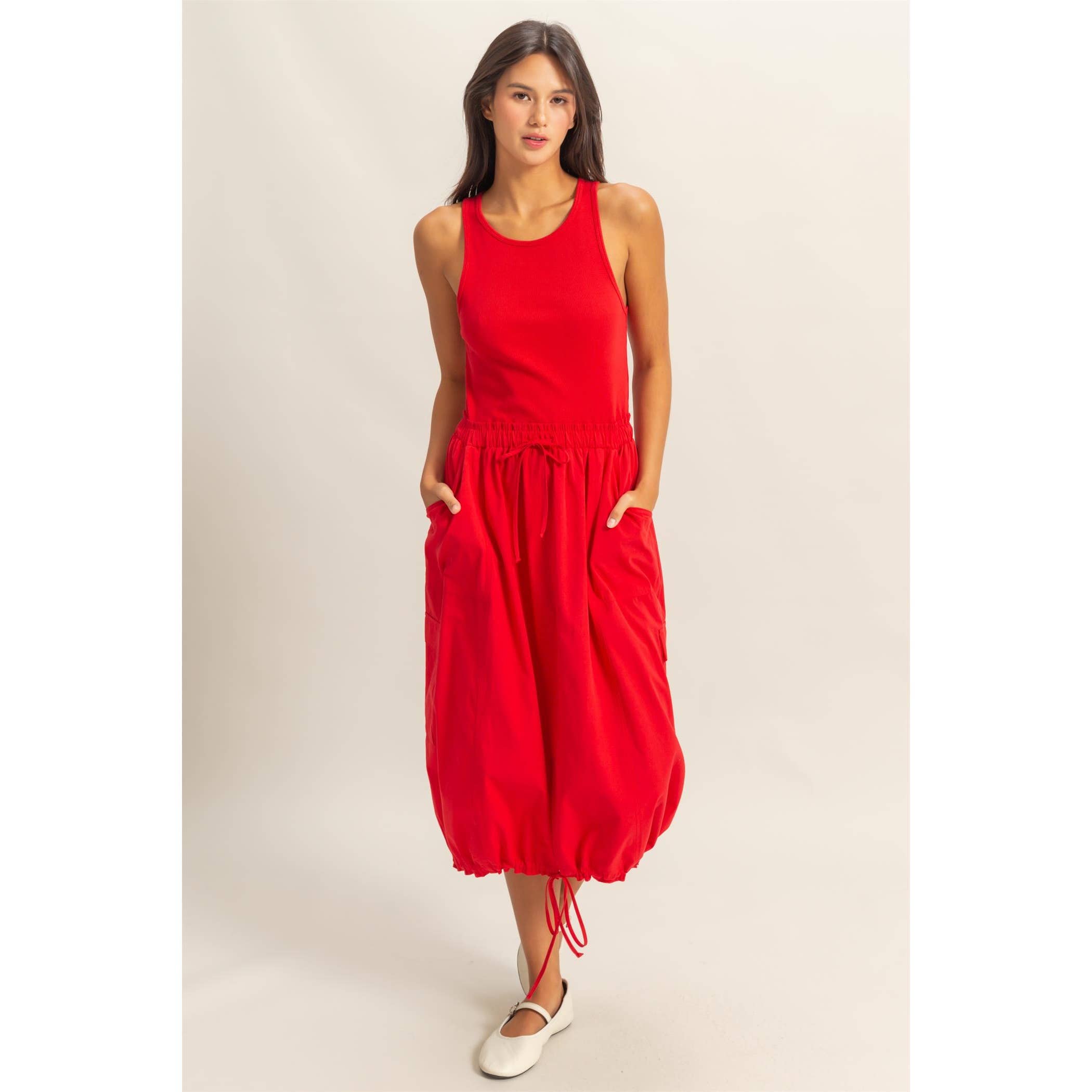 Sleeveless Cargo Midi Dress