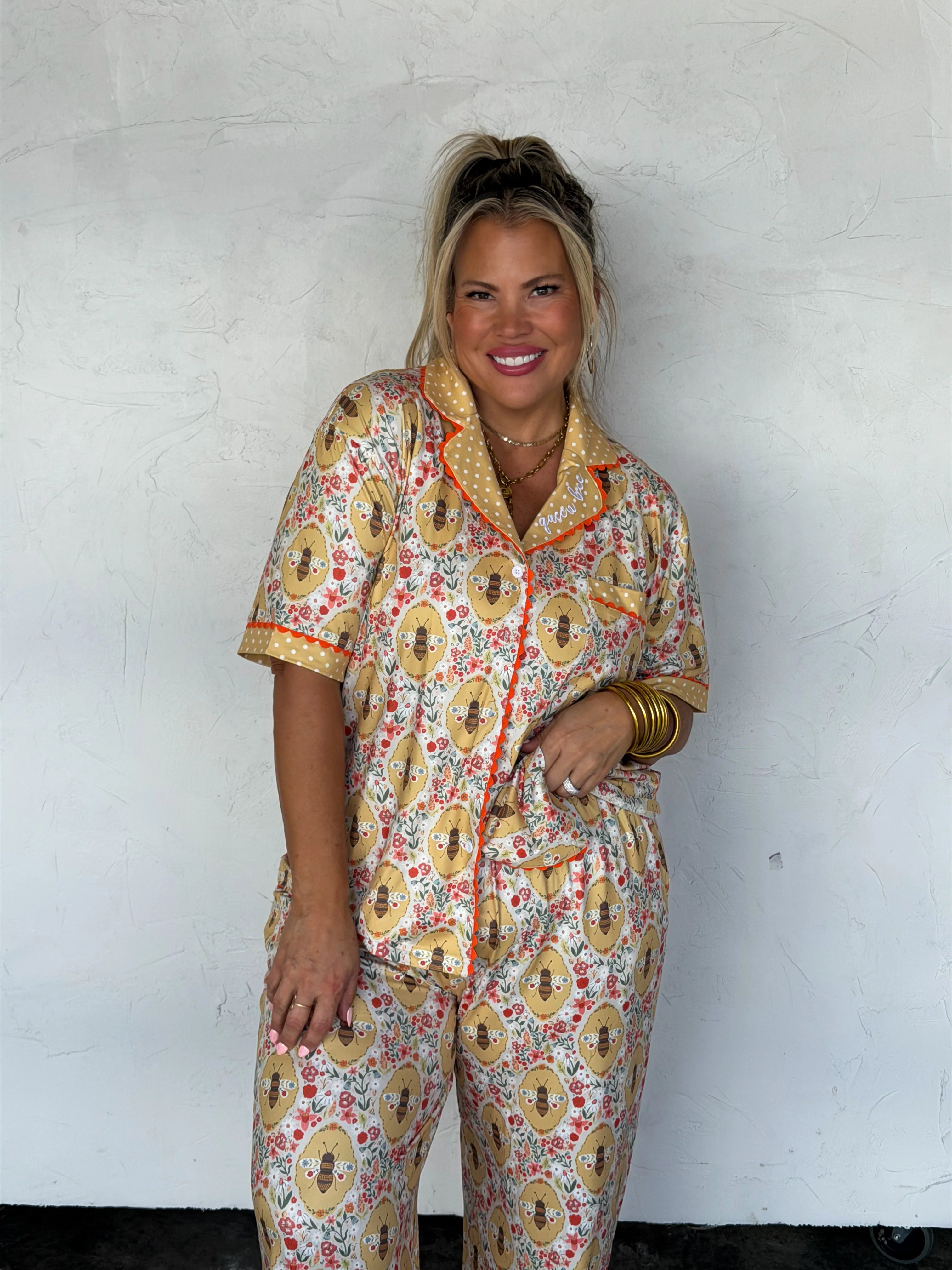 Luxe Farm Girl Pjs in Queen Bee 40% off