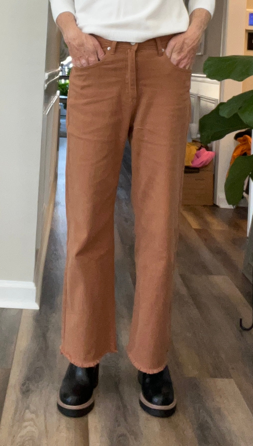 High Rise Soft Crop Pants in Sienna