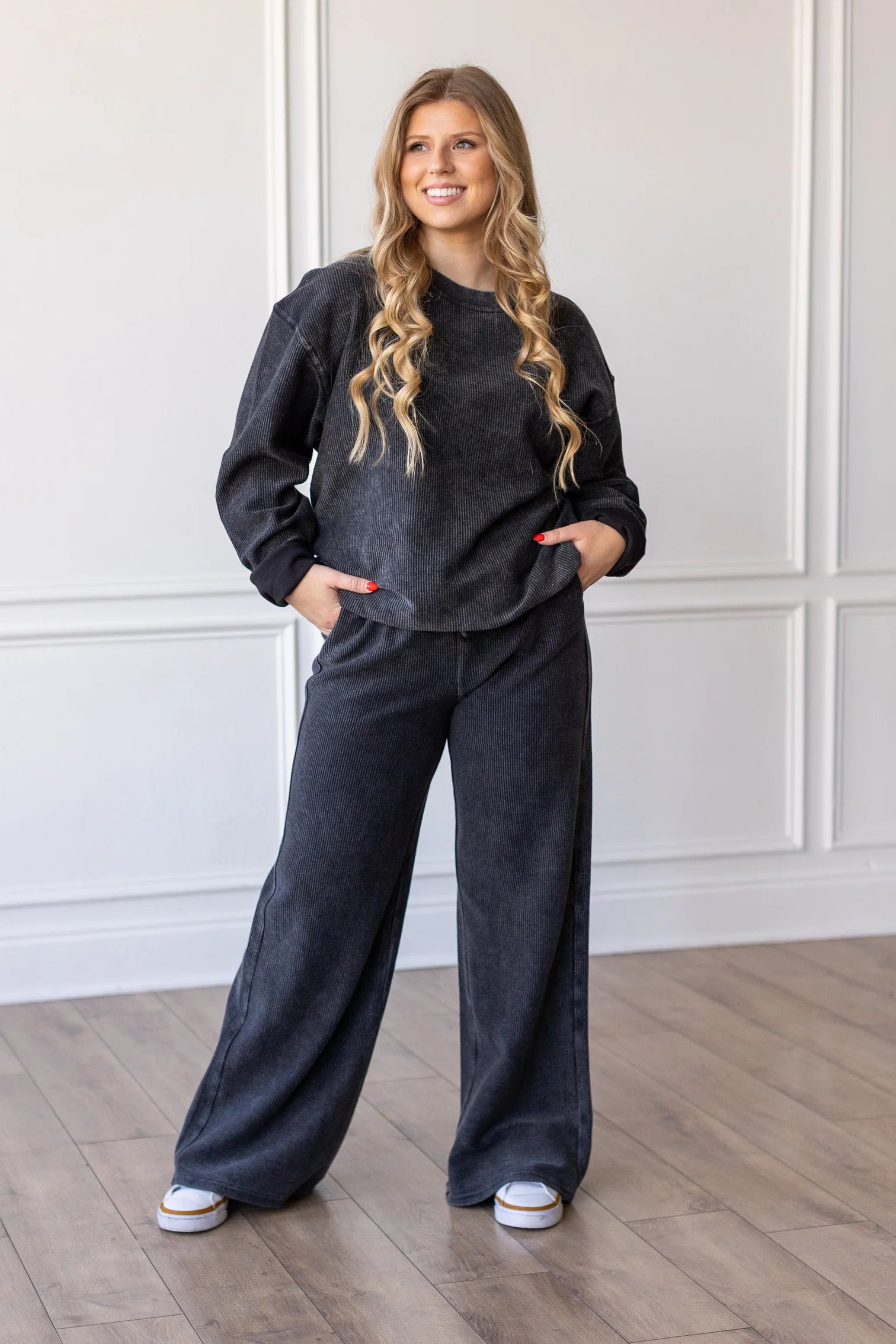 MoonRyder Corded Pants in Washed Black